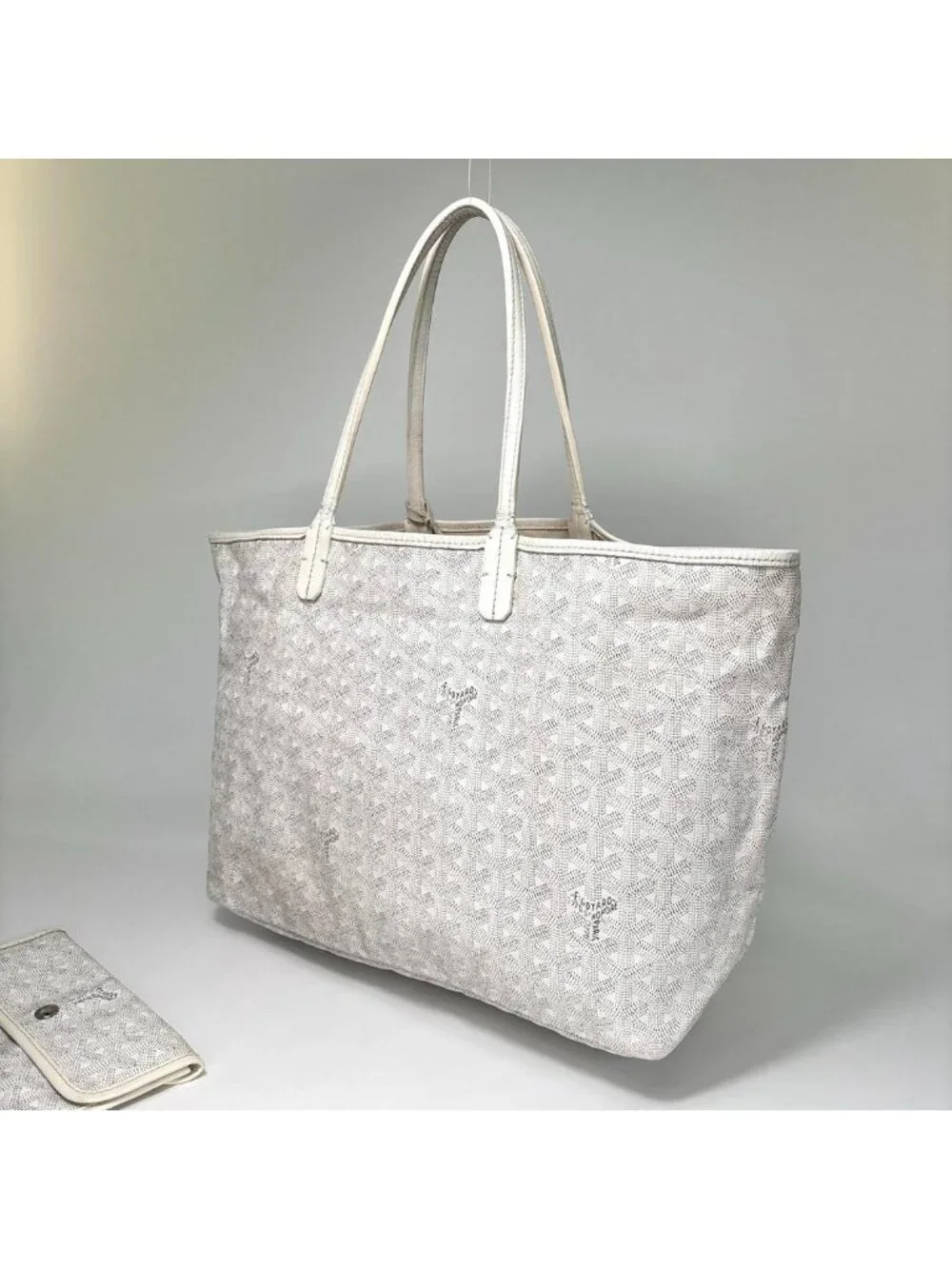 Goyard Saint Louis PM Tote Shoulder Bag White